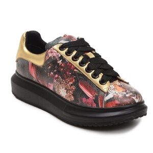 NEW Hollie Watman Garden Of Eden Tiger Leather Shoes, Size 8
